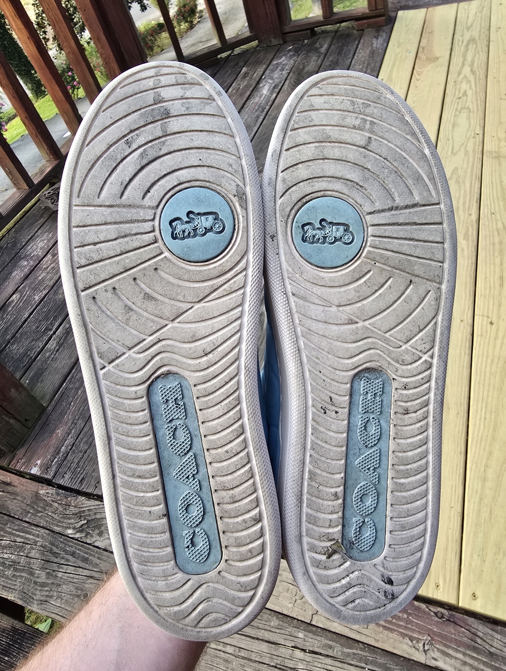 Coach Womens Clip Sneaker Signature Leather Casual Low Blue Size 8.5 CJ503 - Picture 15 of 15